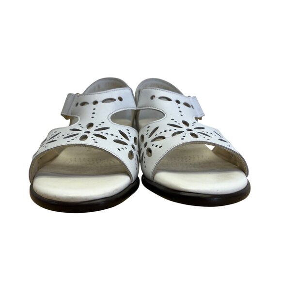 SAS Women’s Sunburst White Leather Adjustable Strap Open-Toe Sandals Size 7N - Picture 2 of 9